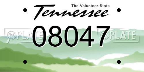 08047 Tennessee License Plate