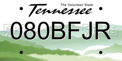 080BFJR Tennessee License Plate