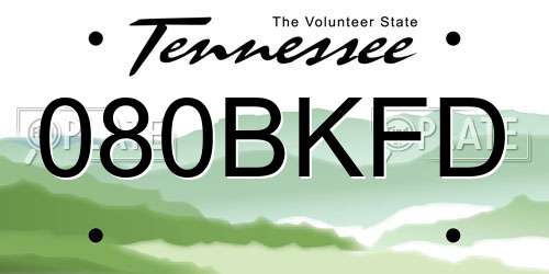 080BKFD Tennessee License Plate