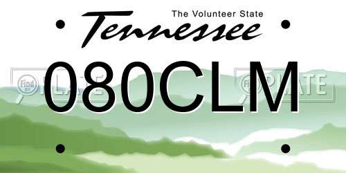 080CLM Tennessee License Plate