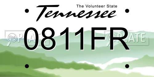 0811FR Tennessee License Plate
