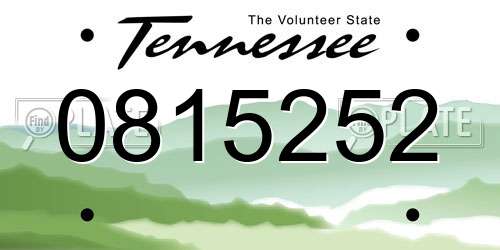0815252 Tennessee License Plate