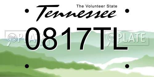 0817TL Tennessee License Plate