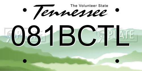 081BCTL Tennessee License Plate