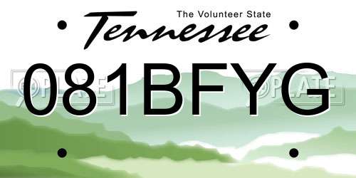 081BFYG Tennessee License Plate