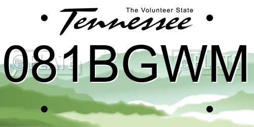 081BGWM Tennessee License Plate