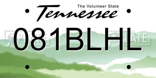 081BLHL Tennessee License Plate