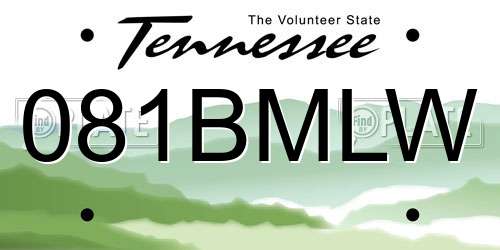 081BMLW Tennessee License Plate