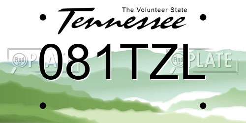 081TZL Tennessee License Plate