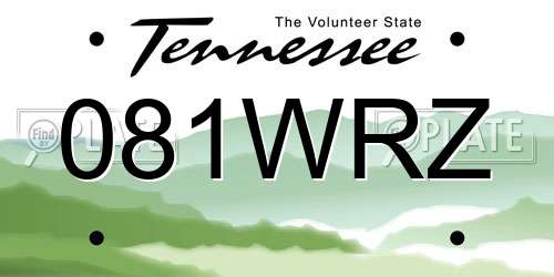 081WRZ Tennessee License Plate