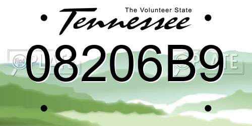 08206B9 Tennessee License Plate