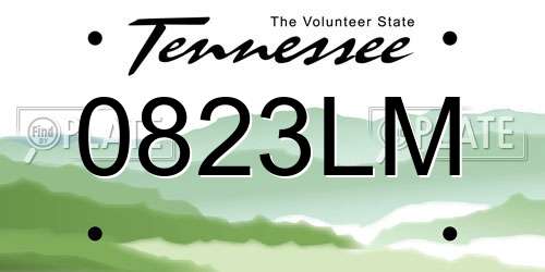 0823LM Tennessee License Plate