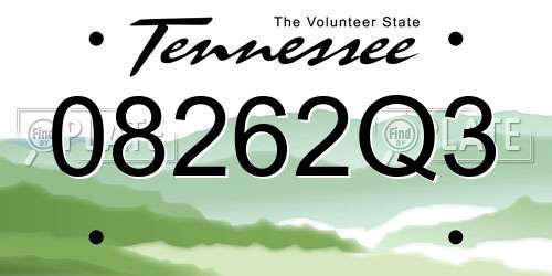 08262Q3 Tennessee License Plate
