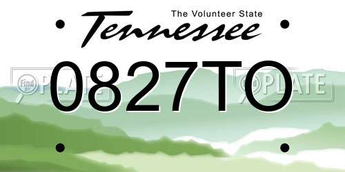 0827TO Tennessee License Plate