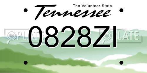 0828ZI Tennessee License Plate