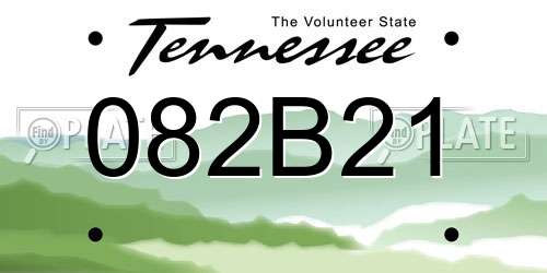 082B21 Tennessee License Plate