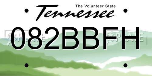 082BBFH Tennessee License Plate