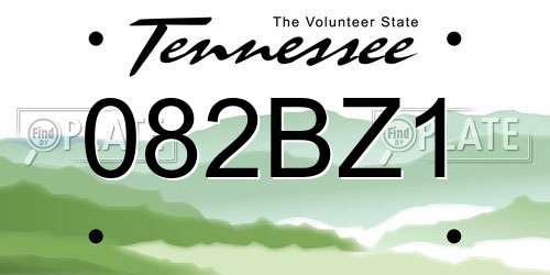 082BZ1 Tennessee License Plate