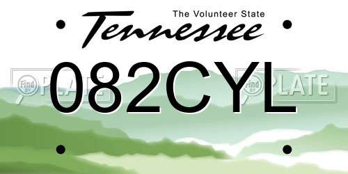 082CYL Tennessee License Plate