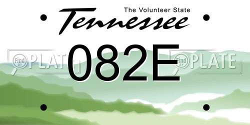 082E Tennessee License Plate