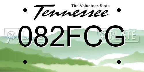 082FCG Tennessee License Plate