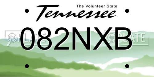 082NXB Tennessee License Plate