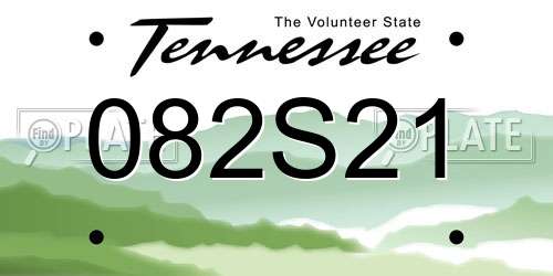 082S21 Tennessee License Plate