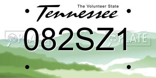 082SZ1 Tennessee License Plate