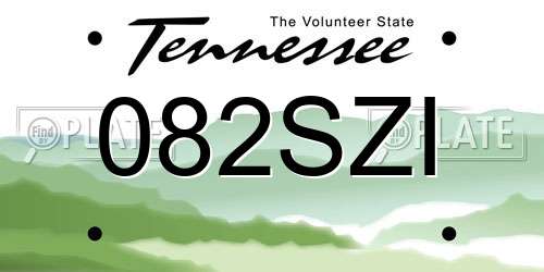 082SZI Tennessee License Plate