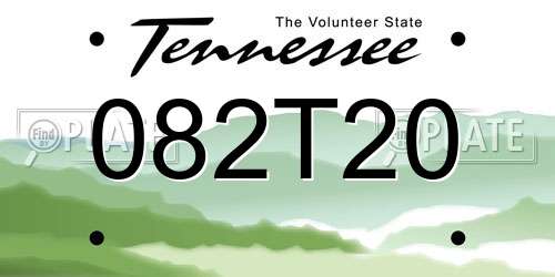 082T20 Tennessee License Plate