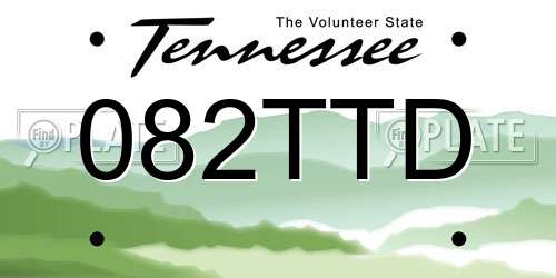 082TTD Tennessee License Plate