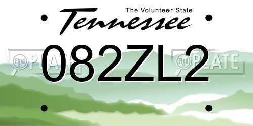 082ZL2 Tennessee License Plate
