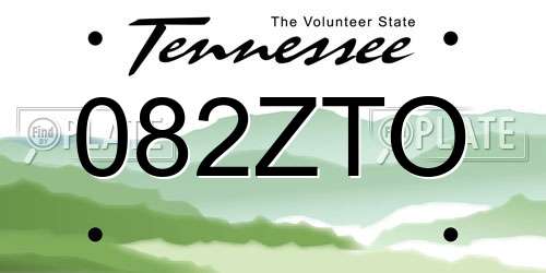 082ZTO Tennessee License Plate