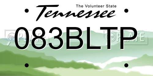 083BLTP Tennessee License Plate