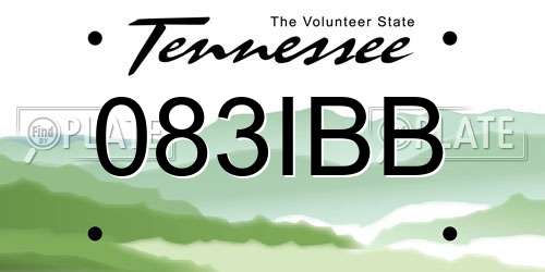 083IBB Tennessee License Plate