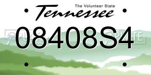 08408S4 Tennessee License Plate