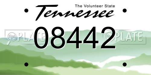 08442 Tennessee License Plate