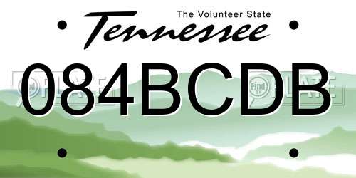 084BCDB Tennessee License Plate