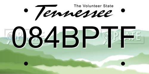 084BPTF Tennessee License Plate