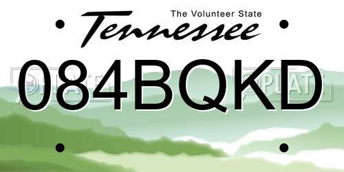 084BQKD Tennessee License Plate