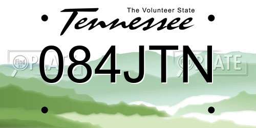 084JTN Tennessee License Plate
