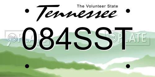 084SST Tennessee License Plate