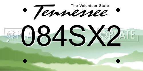 084SX2 Tennessee License Plate