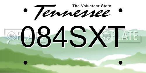 084SXT Tennessee License Plate
