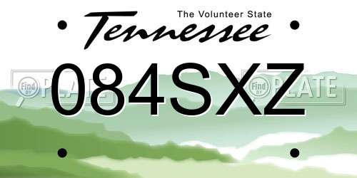 084SXZ Tennessee License Plate
