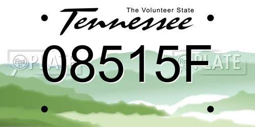 08515F Tennessee License Plate