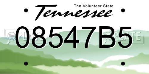 08547B5 Tennessee License Plate