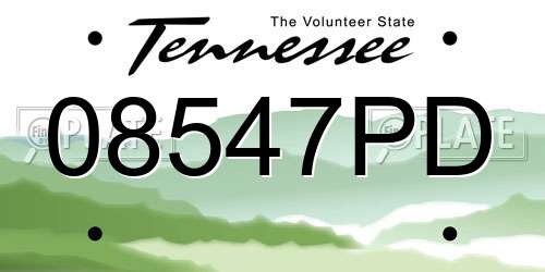 08547PD Tennessee License Plate