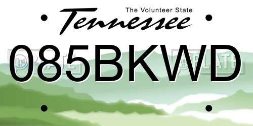 085BKWD Tennessee License Plate