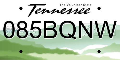 085BQNW Tennessee License Plate
